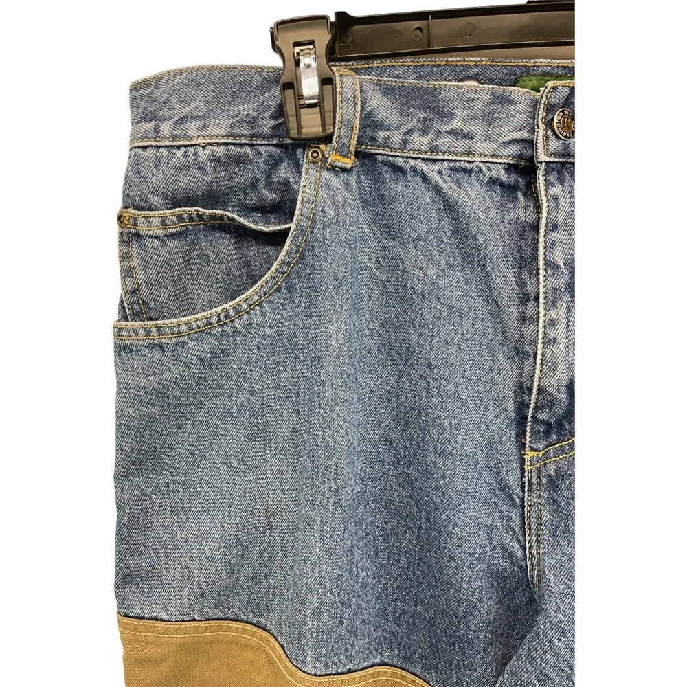 Remington Mens 38/33 Blue W/ Brown‎ Patch For Durability Out Door Workwear Jeans